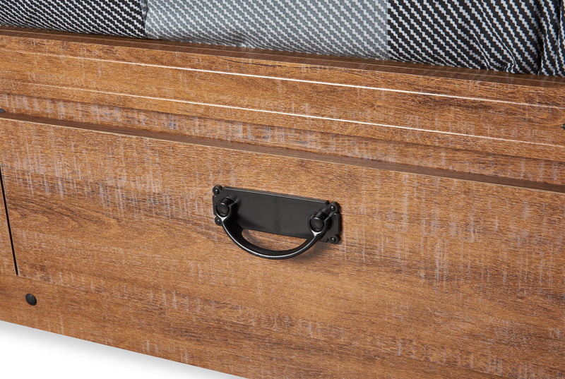 Driftwood Twin Mates Bed with Bookcase Headboard