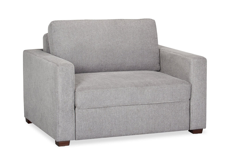 Dusk 52 \" Linen-Look Fabric Sleeper Chair with Track Arms - Grey