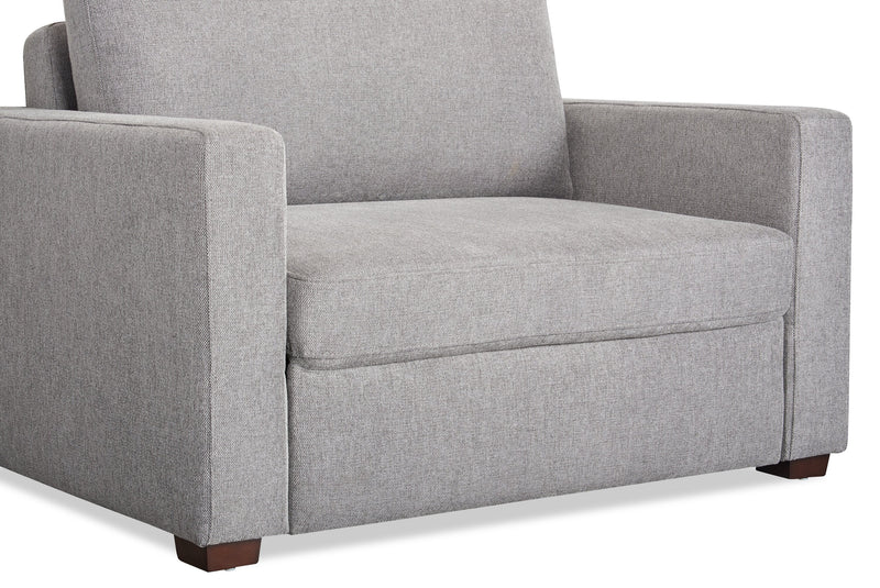 Dusk 52 \" Linen-Look Fabric Sleeper Chair with Track Arms - Grey