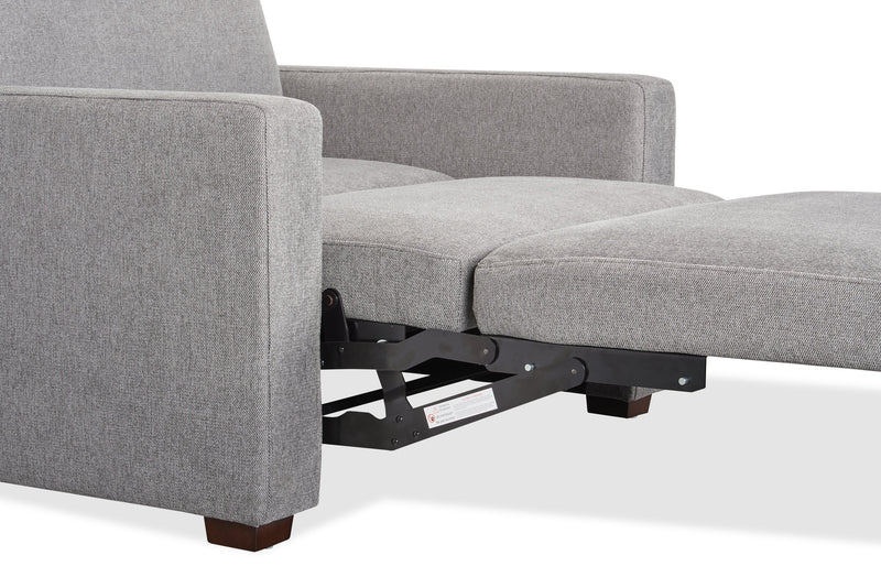 Dusk 52 \" Linen-Look Fabric Sleeper Chair with Track Arms - Grey