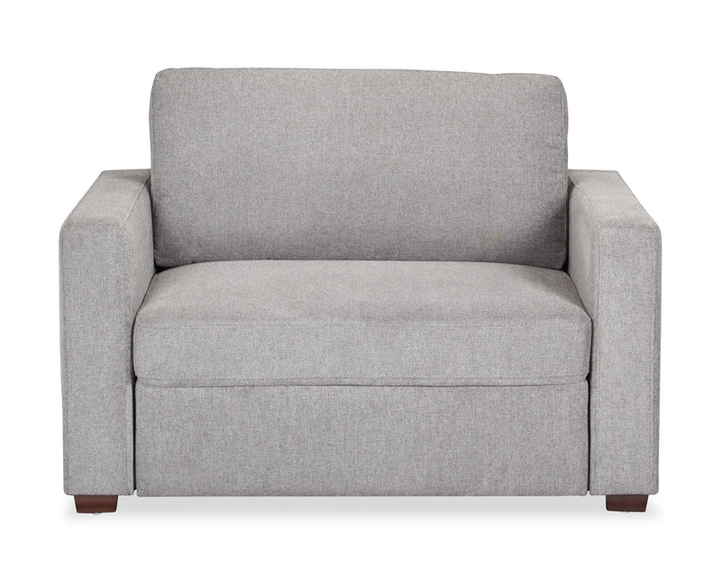 Dusk 52 \" Linen-Look Fabric Sleeper Chair with Track Arms - Grey