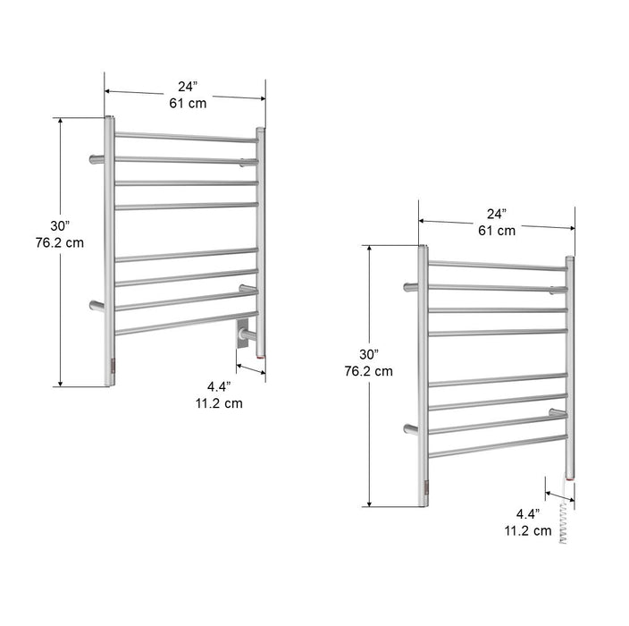 Ancona Prestige 8-Bar Wall Mounted Towel Warmer with Integrated On-Board Timer - AN-5326 