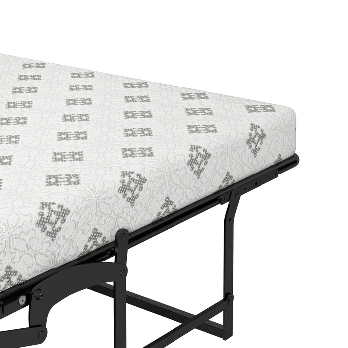 Bestar Pur 75 W Queen Cabinet Bed with Mattress - Bark Grey