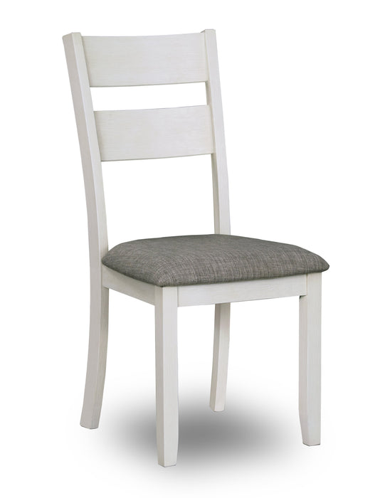 Echo 5pc Dining Table Set with Table & 4 Chairs, Storage Drawers, Trestle Base, 70\"W - White/Grey 