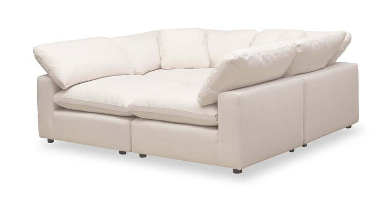 Eclipse 4-Piece Linen-Look Fabric Modular Sectional - Linen