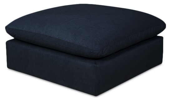 Eclipse 5-Piece Linen-Look Fabric Modular Sectional with Ottoman - Navy
