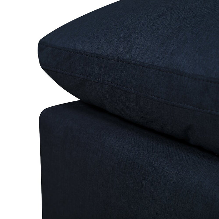 Eclipse 5-Piece Linen-Look Fabric Modular Sectional with Ottoman - Navy
