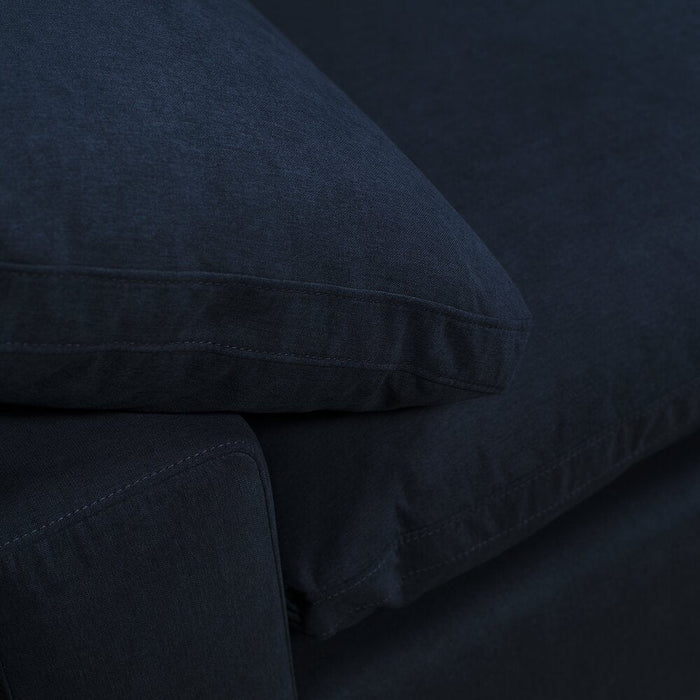Eclipse 5-Piece Linen-Look Fabric Modular Sectional with Ottoman - Navy