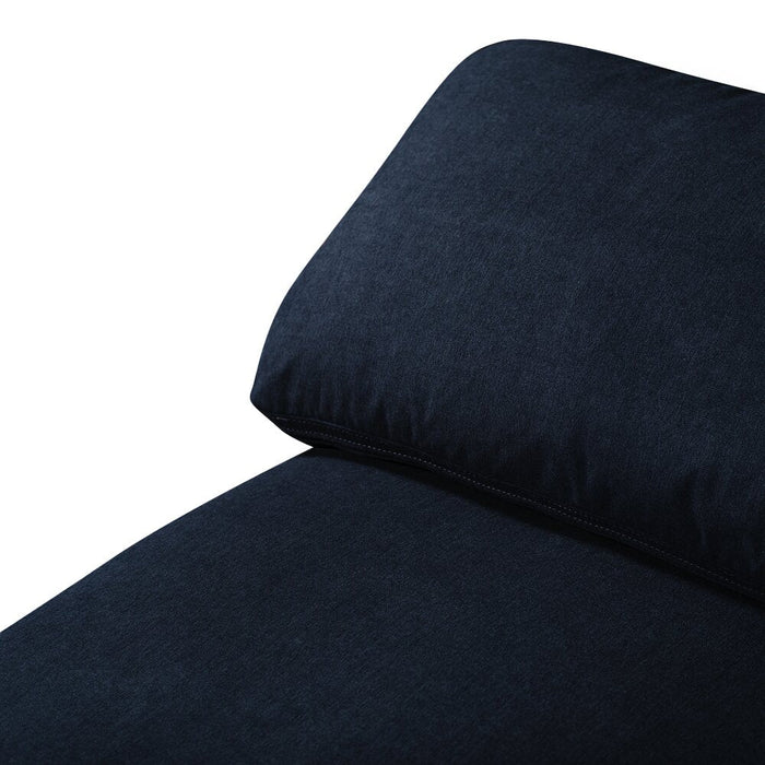 Eclipse 5-Piece Linen-Look Fabric Modular Sectional with Ottoman - Navy