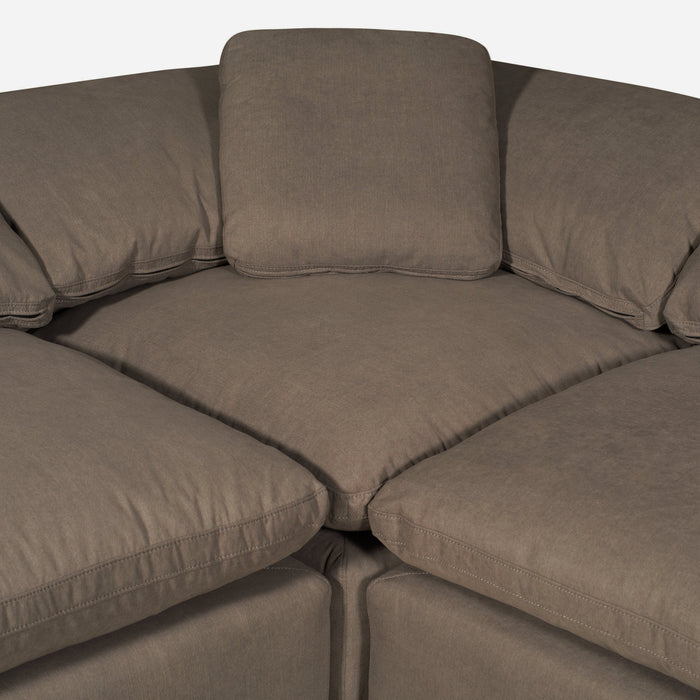 Eclipse 4-Piece Linen-Look Fabric Modular Sectional - Slate 