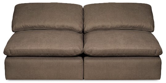 Eclipse 5-Piece Linen-Look Fabric Modular Sectional with Ottoman - Slate
