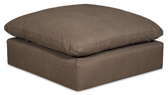 Eclipse 5-Piece Linen-Look Fabric Modular Sectional with Ottoman - Slate