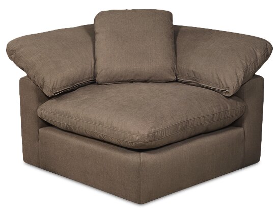 Eclipse 5-Piece Linen-Look Fabric Modular Sectional with Ottoman - Slate