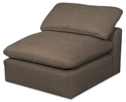 Eclipse 5-Piece Linen-Look Fabric Modular Sectional with Ottoman - Slate