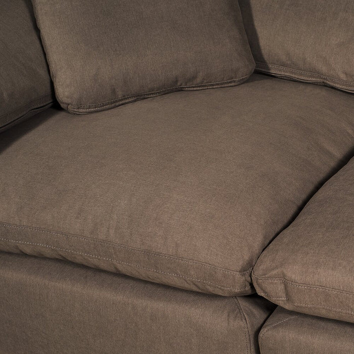 Eclipse 5-Piece Linen-Look Fabric Modular Sectional with Ottoman - Slate