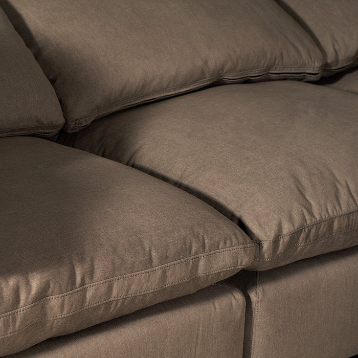 Eclipse 5-Piece Linen-Look Fabric Modular Sectional with Ottoman - Slate