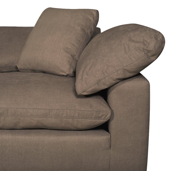 Eclipse 5-Piece Linen-Look Fabric Modular Sectional with Ottoman - Slate