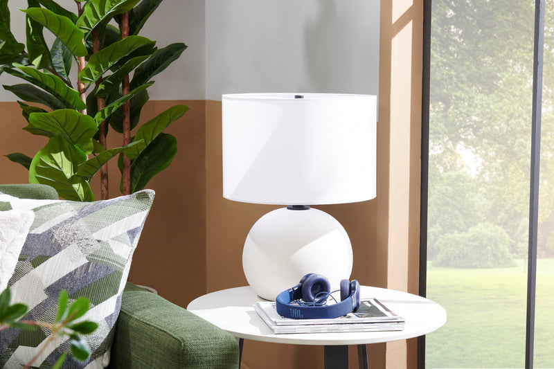 Kort & Co. Elara 18\" White Pewter Ceramic Table Lamp
