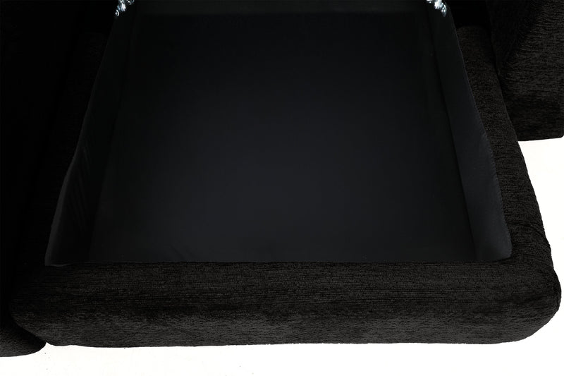 Scott Living Elevate Modular 7-Piece Left-Facing Chenille Fabric Power Sliding Sectional with Storage - Ebony 
