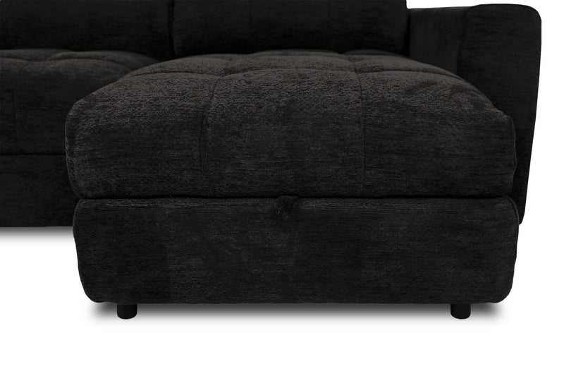 Scott Living Elevate Modular 3-Piece Right-Facing Chenille Fabric Power Reclining Sectional – Ebony 