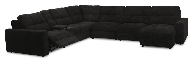 Scott Living Elevate Modular 7-Piece Right-Facing Chenille Fabric Power Reclining and Sliding Sectional - Ebony 