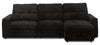 Scott Living Elevate Modular 3-Piece Right-Facing Chenille Fabric Power Sliding Sectional - Ebony 