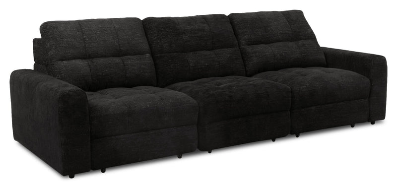 Scott Living Elevate Modular 115\" Chenille Fabric Sofa with Power Sliding - Ebony 