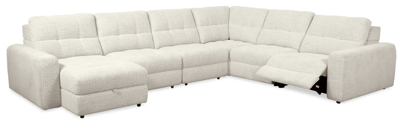 Scott Living Elevate Modular 6-Piece Left-Facing Chenille Fabric Sectional with Power Reclining - Beige