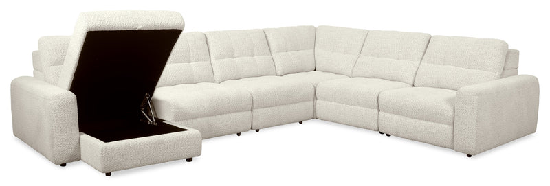 Scott Living Elevate Modular 6-Piece Left-Facing Chenille Fabric Sectional with Power Reclining - Beige