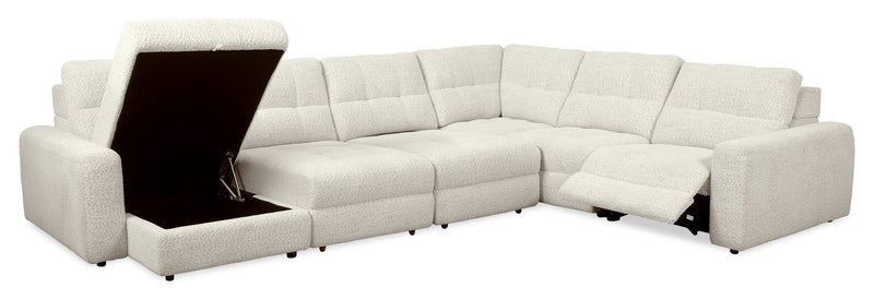 Scott Living Elevate Modular 6-Piece Left-Facing Chenille Fabric Sectional with Power Reclining - Beige