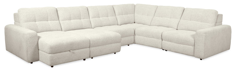 Scott Living Elevate Modular 6-Piece Left-Facing Chenille Fabric Sectional with Power Reclining - Beige