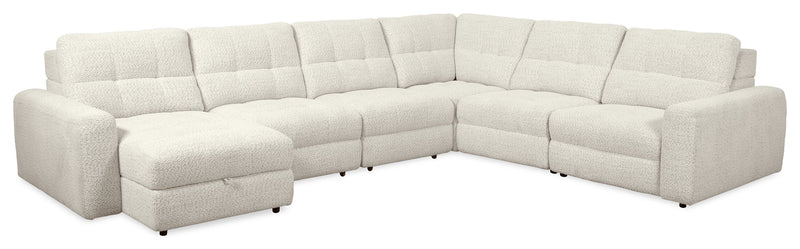 Scott Living Elevate Modular 6-Piece Left-Facing Chenille Fabric Sectional with Power Reclining - Beige
