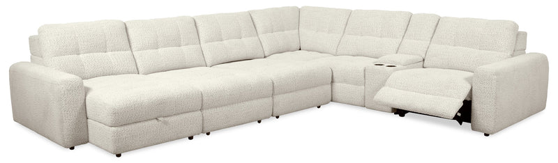 Scott Living Elevate Modular 7-Piece Left-Facing Chenille Fabric Sectional with Power Reclining - Beige