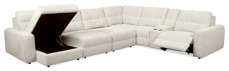 Scott Living Elevate Modular 7-Piece Left-Facing Chenille Fabric Sectional with Power Reclining - Beige