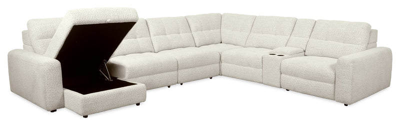Scott Living Elevate Modular 7-Piece Left-Facing Chenille Fabric Sectional with Power Reclining - Beige
