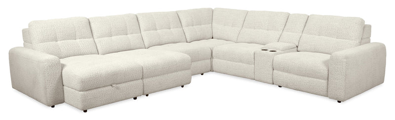 Scott Living Elevate Modular 7-Piece Left-Facing Chenille Fabric Sectional with Power Reclining - Beige