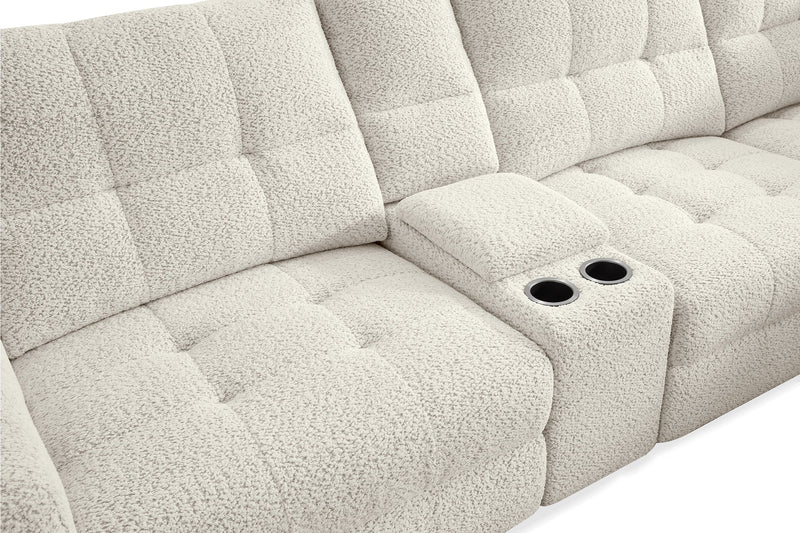 Scott Living Elevate Modular 7-Piece Left-Facing Chenille Fabric Sectional with Power Reclining - Beige