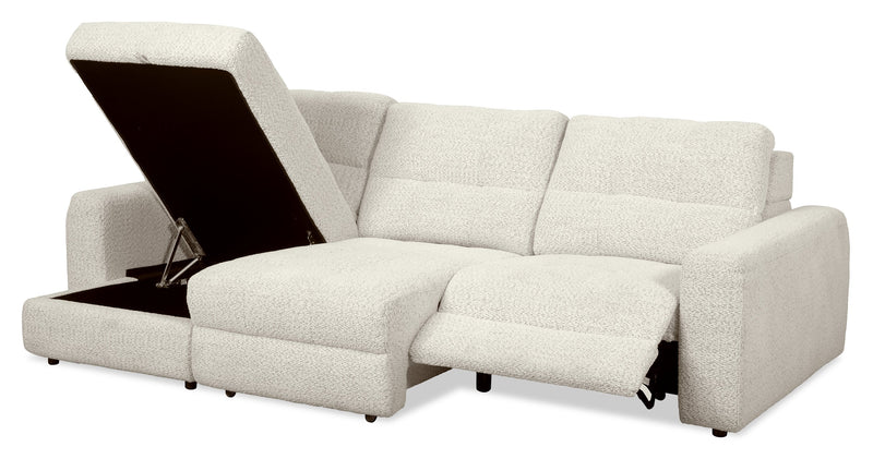 Scott Living Elevate Modular 115\" Chenille Fabric Left-Facing 3-Piece Sectional with Chaise – Beige