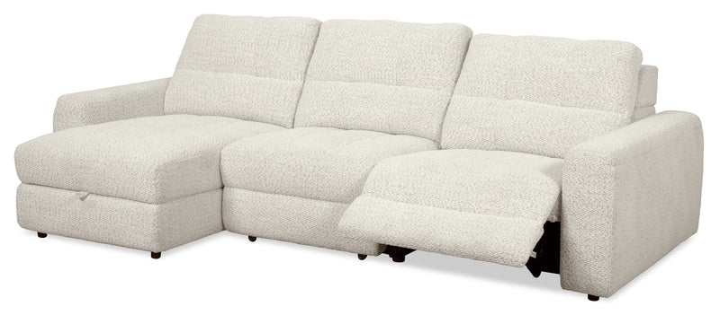 Scott Living Elevate Modular 115\" Chenille Fabric Left-Facing 3-Piece Sectional with Chaise – Beige