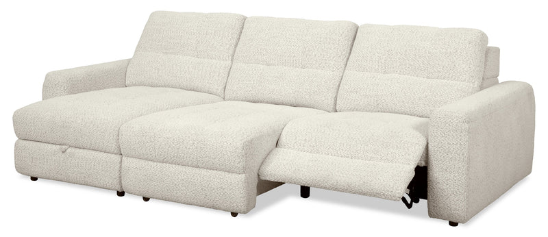 Scott Living Elevate Modular 115\" Chenille Fabric Left-Facing 3-Piece Sectional with Chaise – Beige