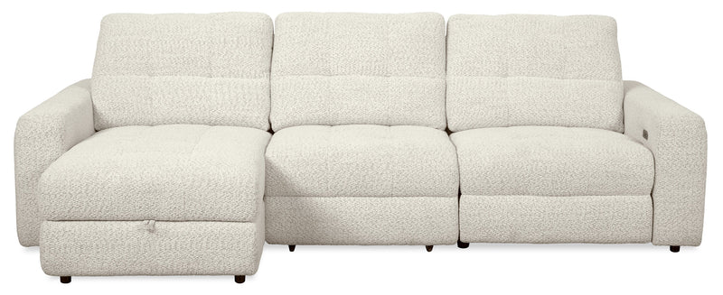 Scott Living Elevate Modular 3-Piece Left-Facing Chenille Fabric Power Sliding Sectional – Beige