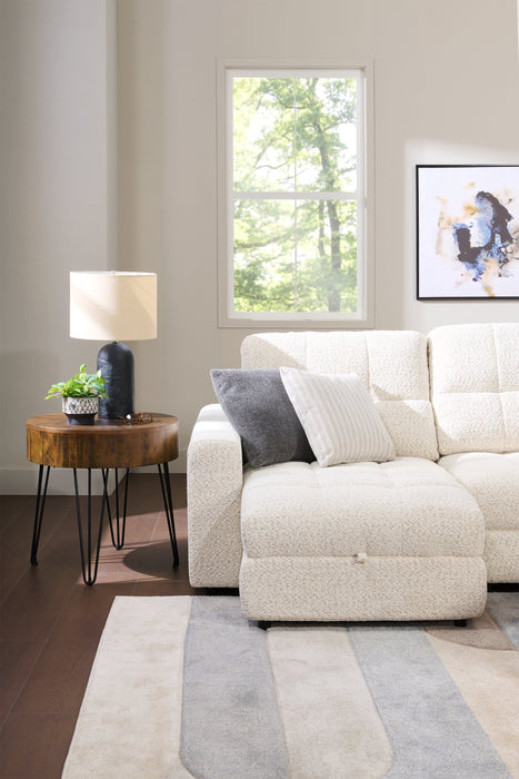 Scott Living Elevate Modular 115\" Chenille Fabric Left-Facing 3-Piece Sectional with Chaise – Beige