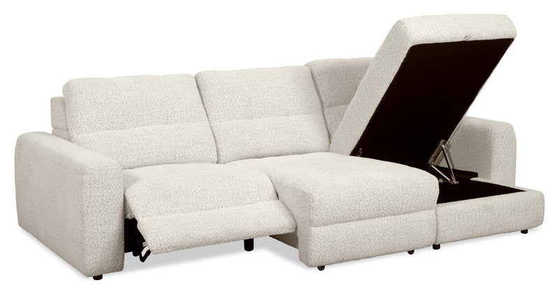 Scott Living Elevate Modular 115\" Chenille Fabric Right-Facing 3-Piece Sectional with Chaise - Beige