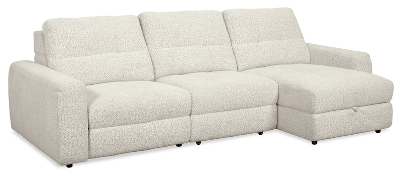 Scott Living Elevate Modular 115\" Chenille Fabric Right-Facing 3-Piece Sectional with Chaise - Beige
