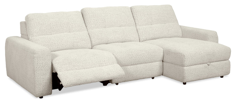 Scott Living Elevate Modular 115\" Chenille Fabric Right-Facing 3-Piece Sectional with Chaise - Beige