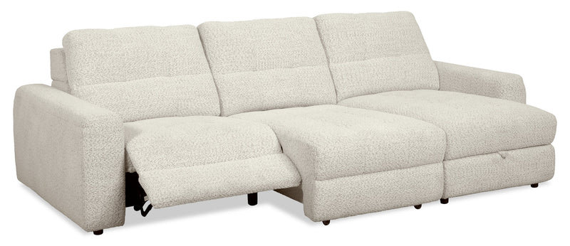 Scott Living Elevate Modular 115\" Chenille Fabric Right-Facing 3-Piece Sectional with Chaise - Beige