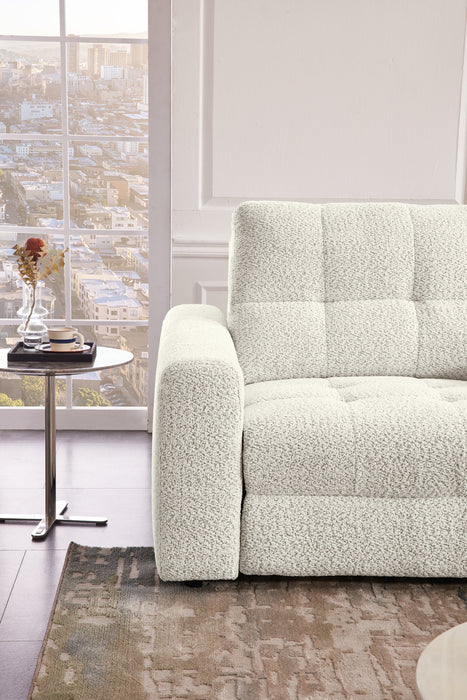 Scott Living Elevate Modular 4-Piece Beige Chenille Fabric Sectional with Power Sliding Chairs
