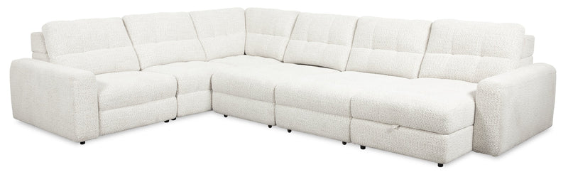 Scott Living Elevate Modular 6-Piece Right-Facing Chenille Fabric Sectional with Power Reclining - Beige 