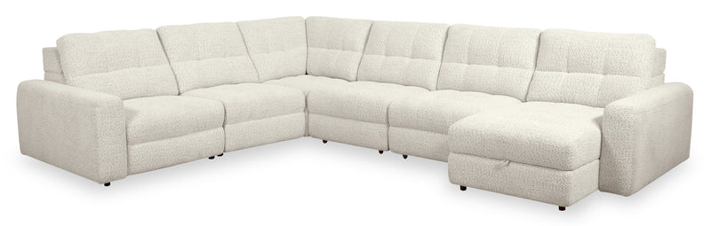 Scott Living Elevate Modular 6-Piece Right-Facing Chenille Fabric Sectional with Power Reclining - Beige 