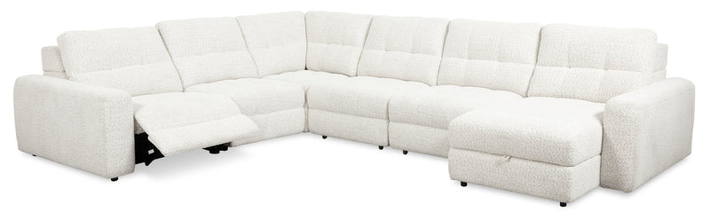 Scott Living Elevate Modular 6-Piece Right-Facing Chenille Fabric Sectional with Power Reclining - Beige 